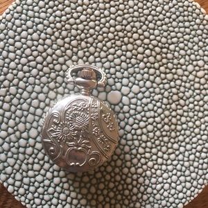 Sunflower and Apple Motif Pocket Watch